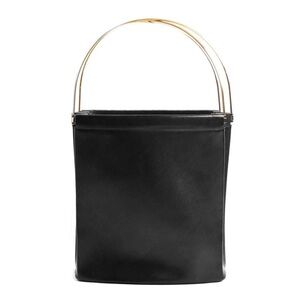 Cartier Calfskin Black Satchel with Gold Handle